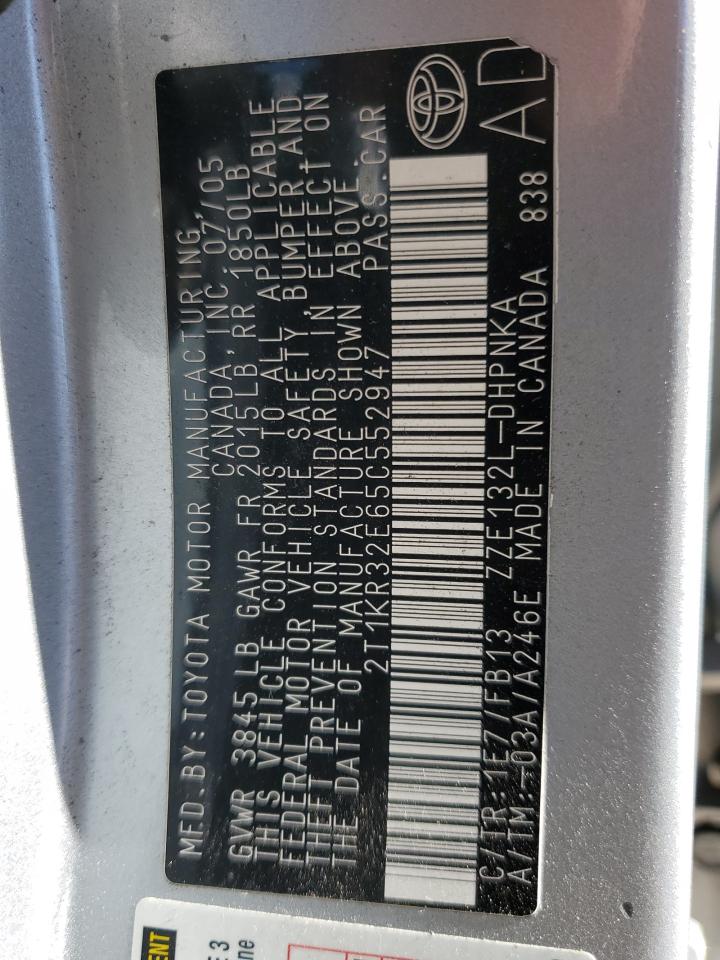 2005 Toyota Corolla Matrix Xr VIN: 2T1KR32E65C552947 Lot: 82931474