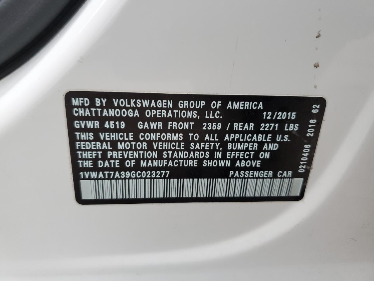 2016 Volkswagen Passat - Image 12