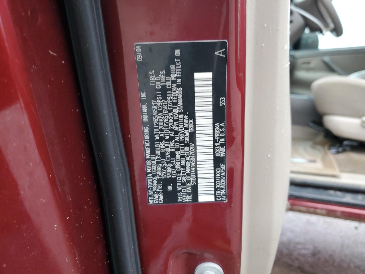 2005 Toyota Tundra Double Cab Sr5 VIN: 5TBDT44145S470287 Lot: 86620884