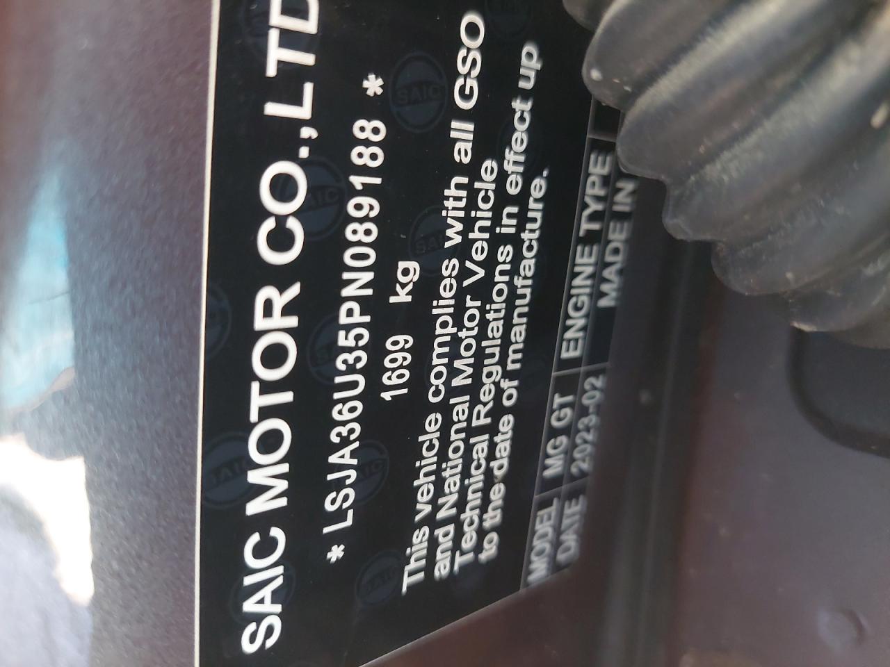 LSJA36U35PN089188 - 2023 MG GT - #85835104