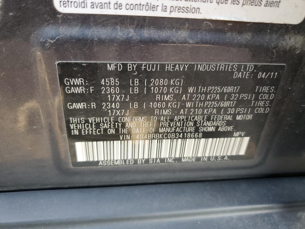 2011 Subaru Outback - Image 14
