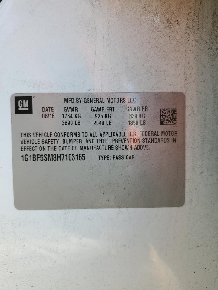 1G1BF5SM8H7103165 CHEVROLET CRUZE 2017