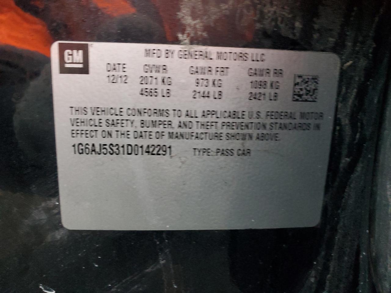 2013 Cadillac Ats Performance VIN: 1G6AJ5S31D0142291 Lot: 85642934