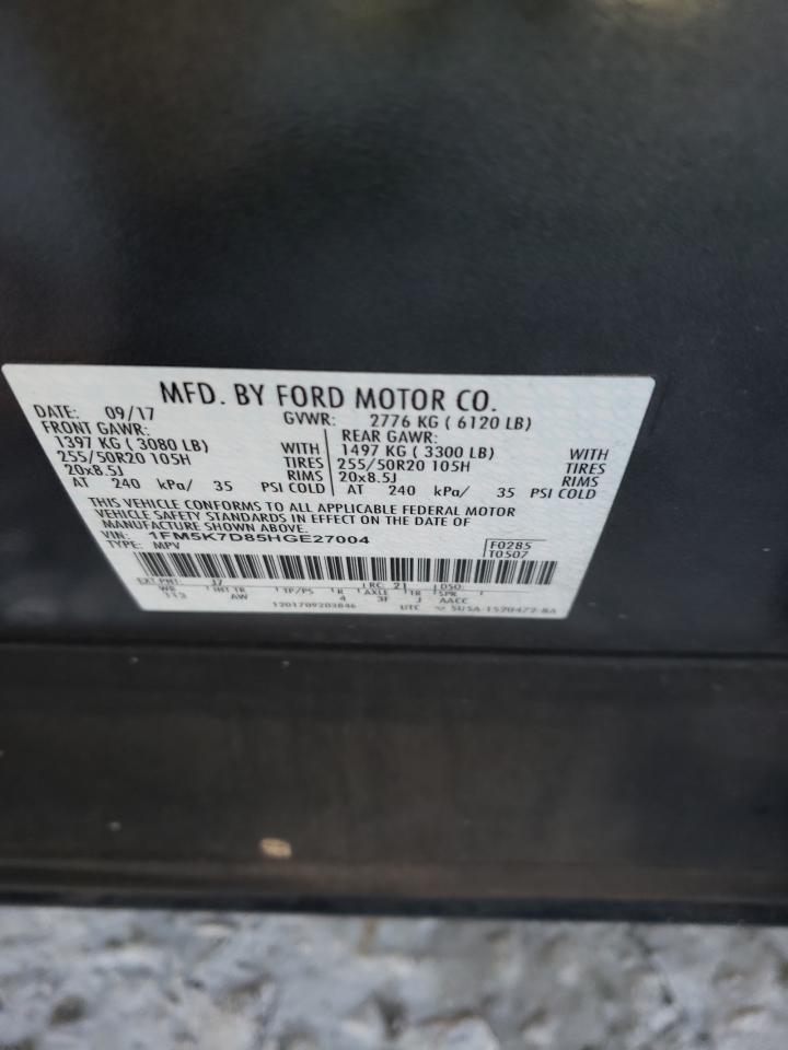 1FM5K7D85HGE27004 2017 FORD EXPLORER - Image 14