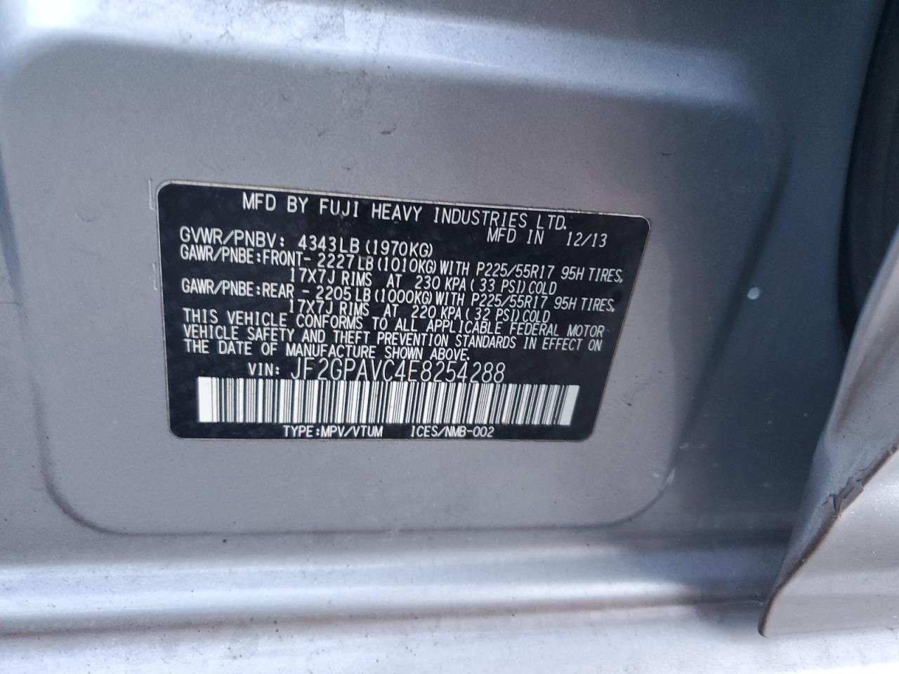 2014 Subaru Xv Crosstrek 2.0 Premium VIN: JF2GPAVC4E8254288 Lot: 83344994