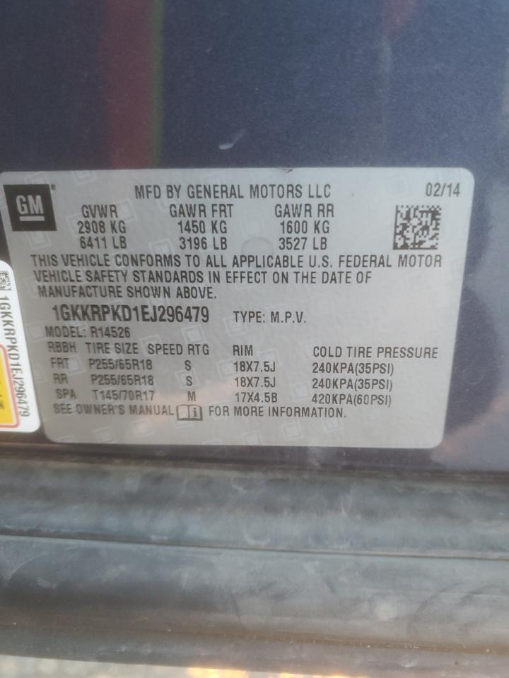 2014 GMC Acadia Sle VIN: 1GKKRPKD1EJ296479 Lot: 84563164