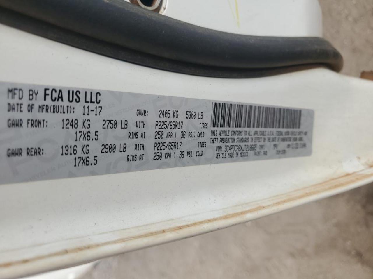 2018 Dodge Journey Se VIN: 3C4PDCABXJT218665 Lot: 83369804