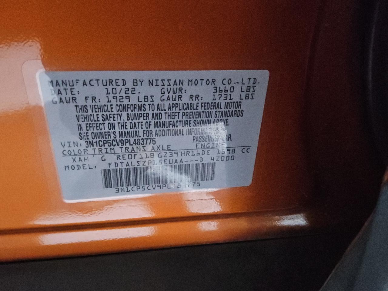 3N1CP5CV9PL483775 NISSAN KICKS 2023