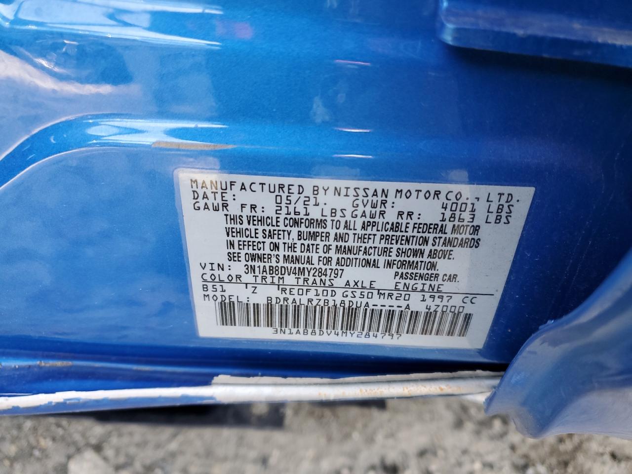 VIN 3N1AB8DV4MY284797 2021 NISSAN SENTRA no.12