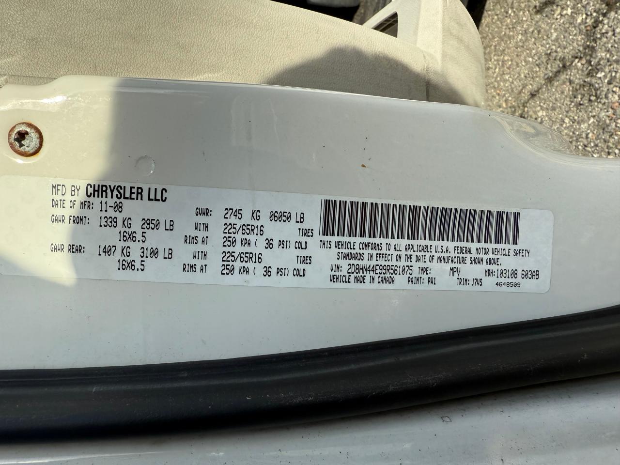 2009 Dodge Grand Caravan Se VIN: 2D8HN44E99R561075 Lot: 87435114