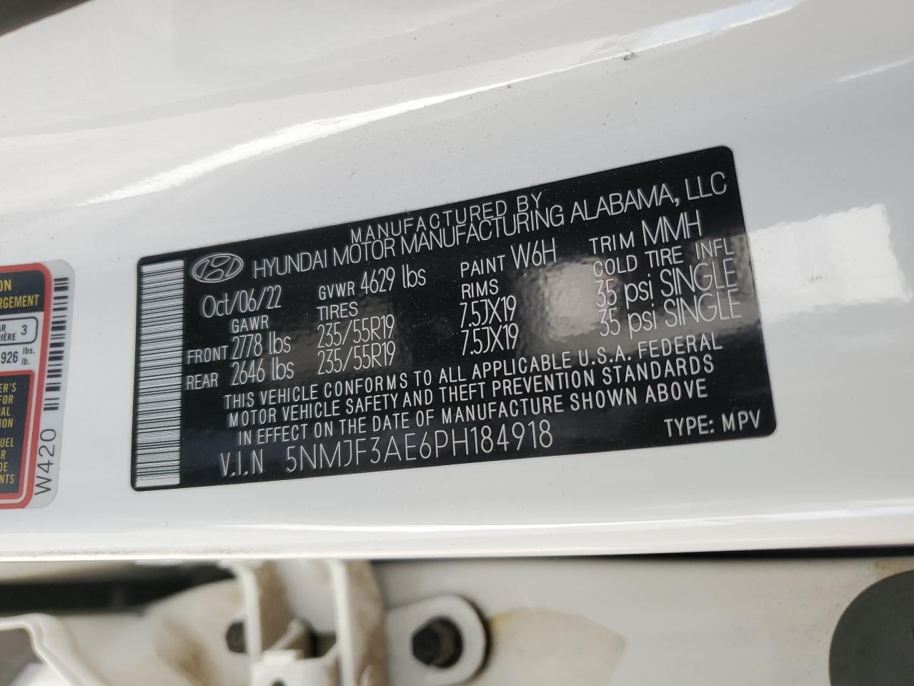 VIN 5NMJF3AE6PH184918 2023 HYUNDAI TUCSON no.14