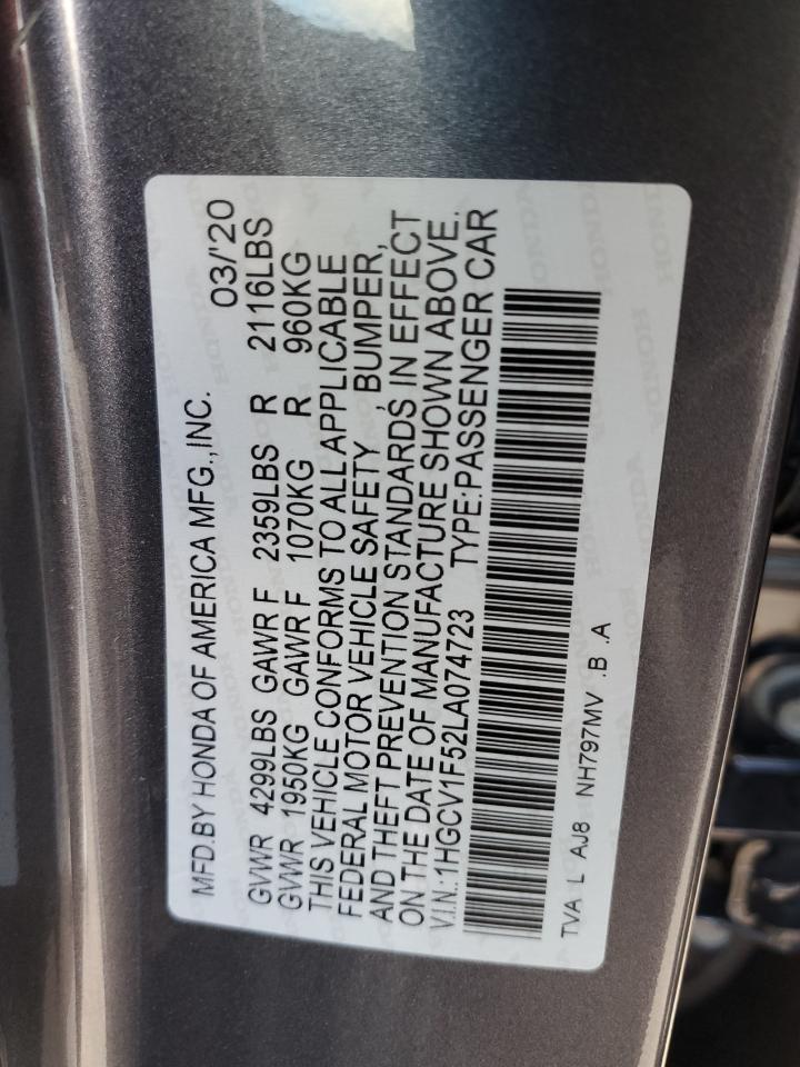 1HGCV1F52LA074723 2020 HONDA ACCORD - Image 12