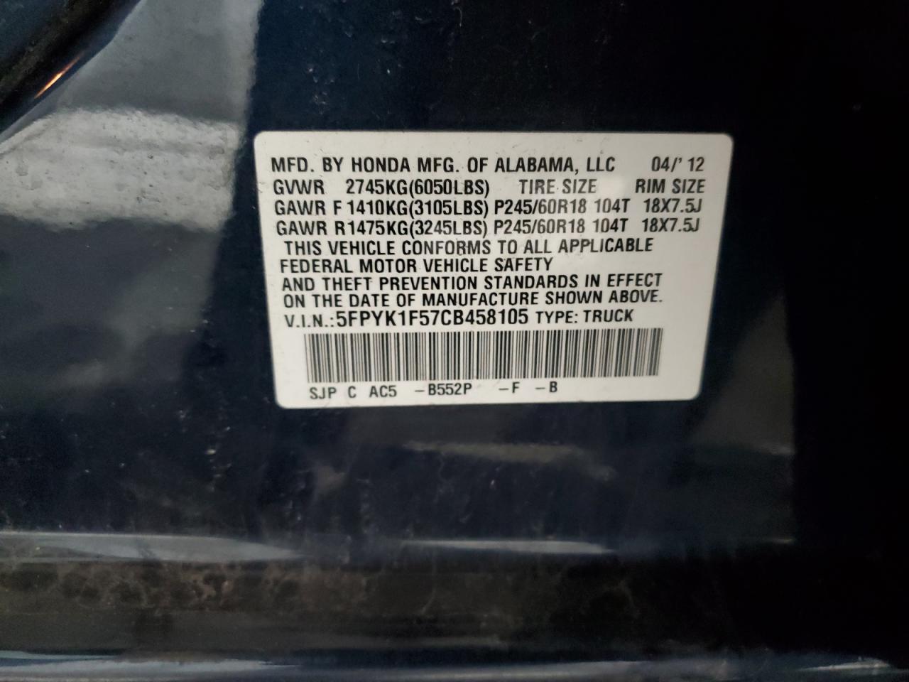 2012 Honda Ridgeline - Image 12