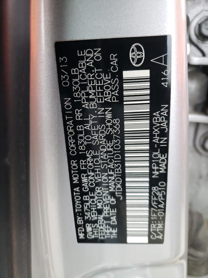 VIN JTDKDTB31D1037368 2013 TOYOTA PRIUS no.12