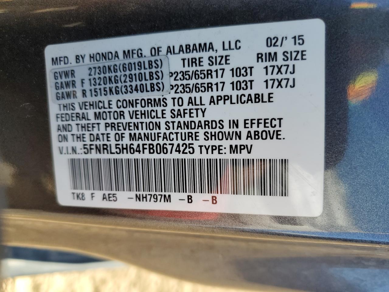 2015 Honda Odyssey - Image 13