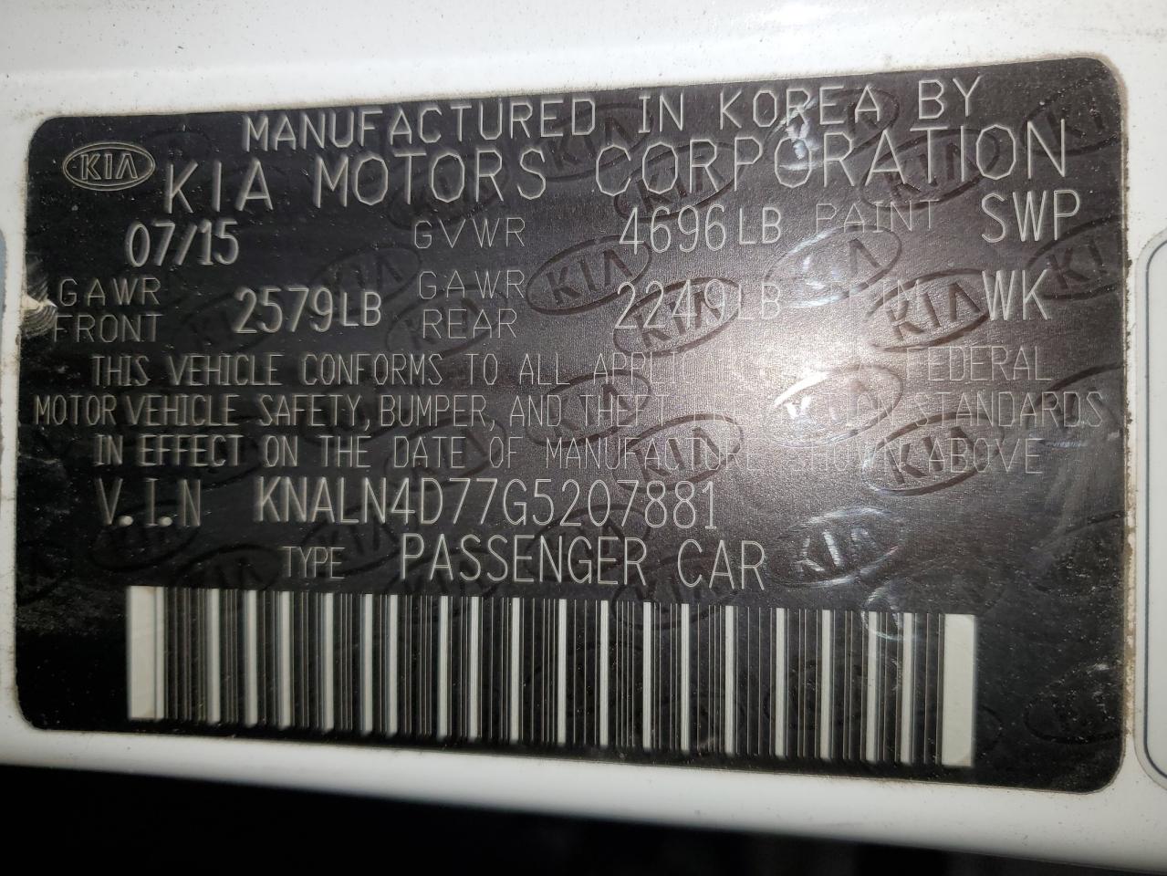 VIN KNALN4D77G5207881 2016 KIA CADENZA no.12