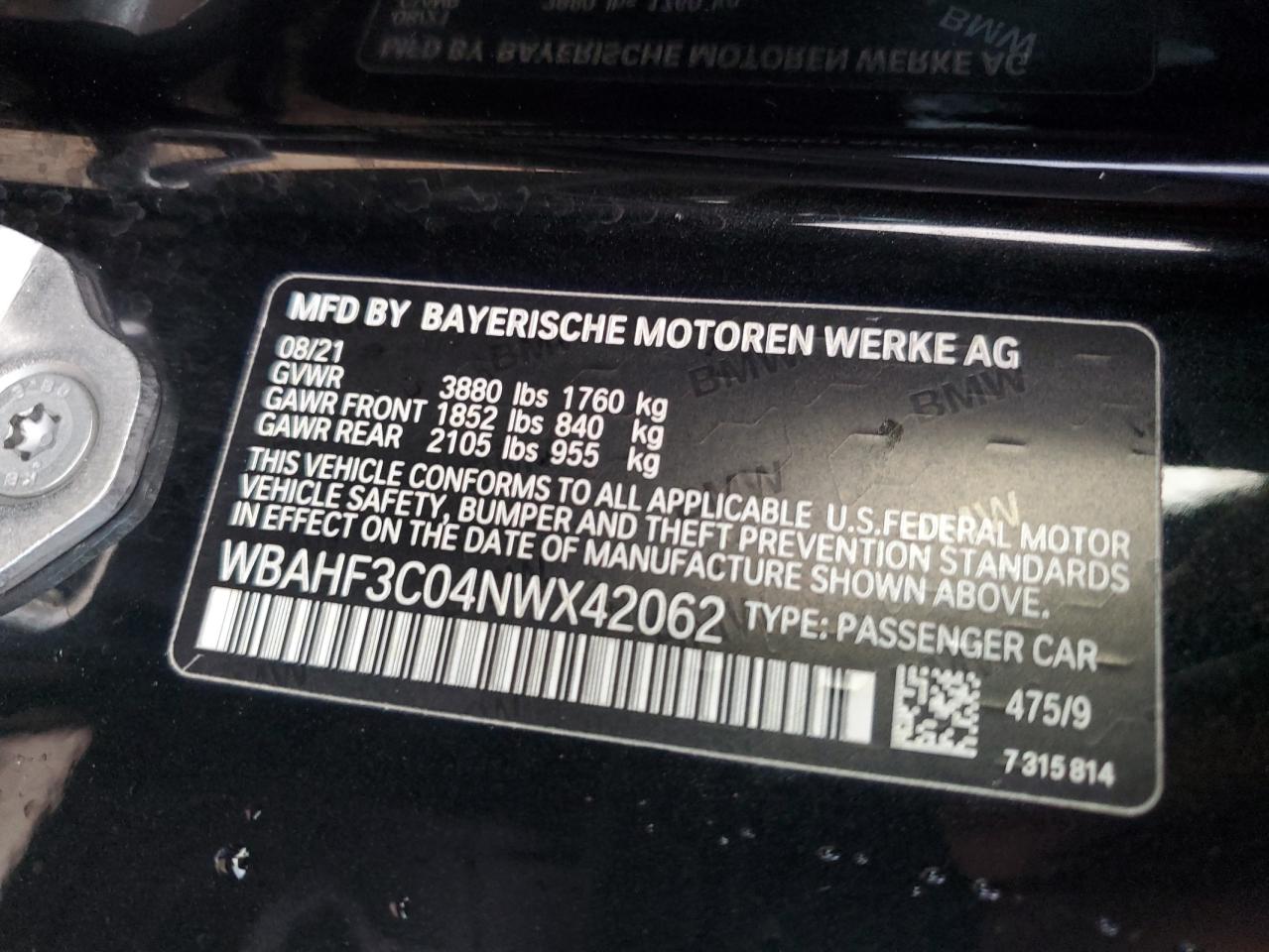 2022 BMW Z4 Sdrive30I VIN: WBAHF3C04NWX42062 Lot: 84463034