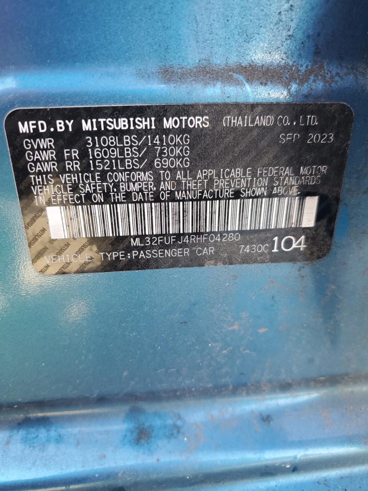 2024 Mitsubishi Mirage G4 Es VIN: ML32FUFJ4RHF04280 Lot: 80469344