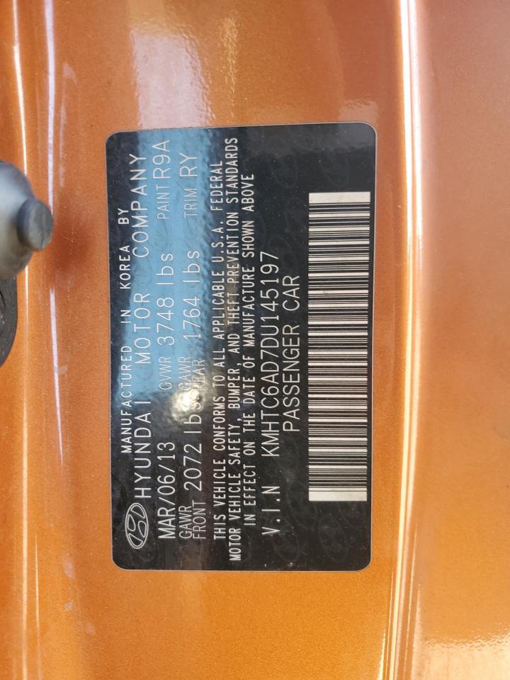 2013 Hyundai Veloster VIN: KMHTC6AD7DU145197 Lot: 84288934