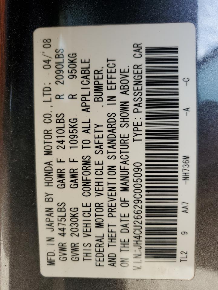 2009 Acura Tsx VIN: JH4CU26629C005090 Lot: 68620835