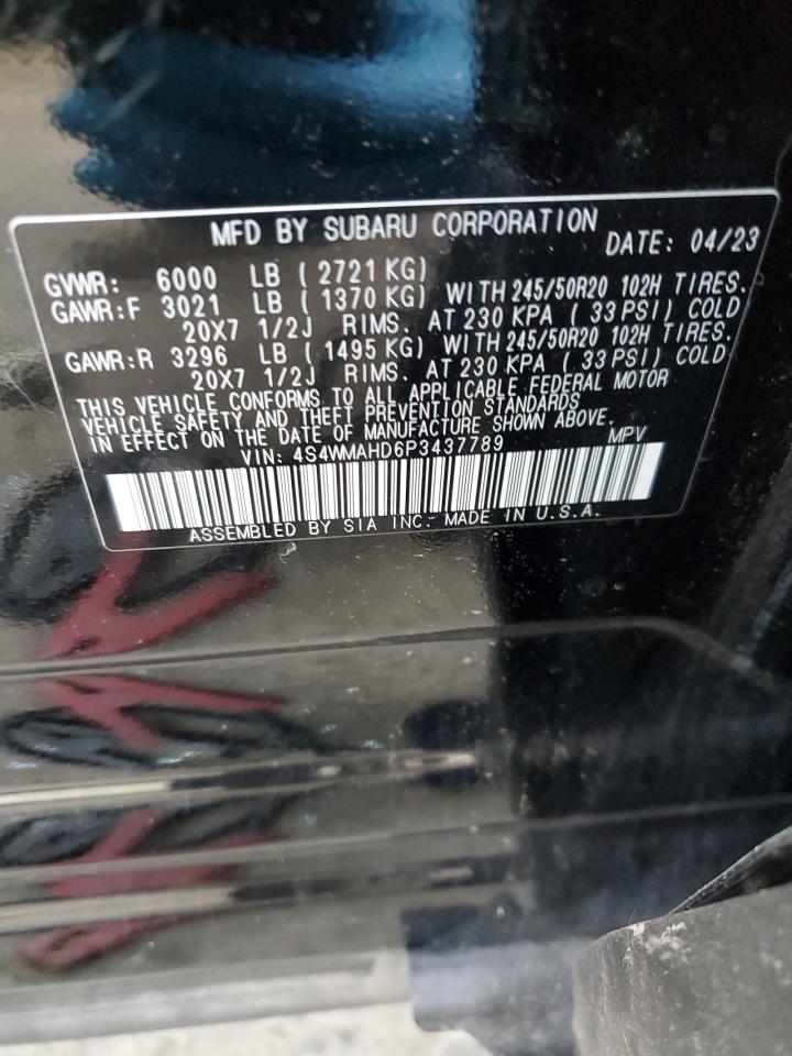 2023 Subaru Ascent Premium VIN: 4S4WMAHD6P3437789 Lot: 82743214