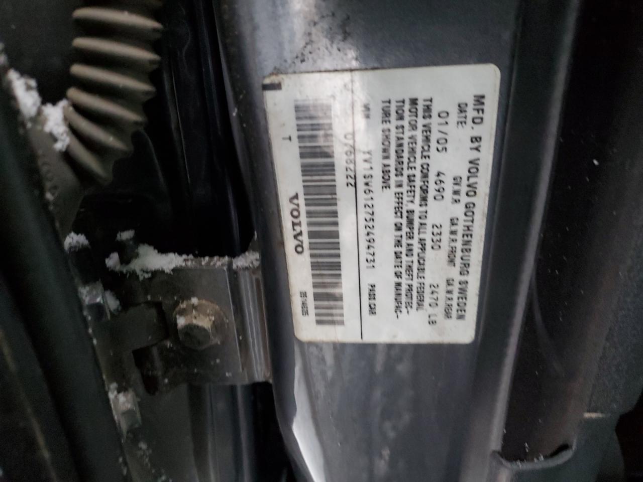2005 Volvo V70 VIN: YV1SW612752494731 Lot: 86027754