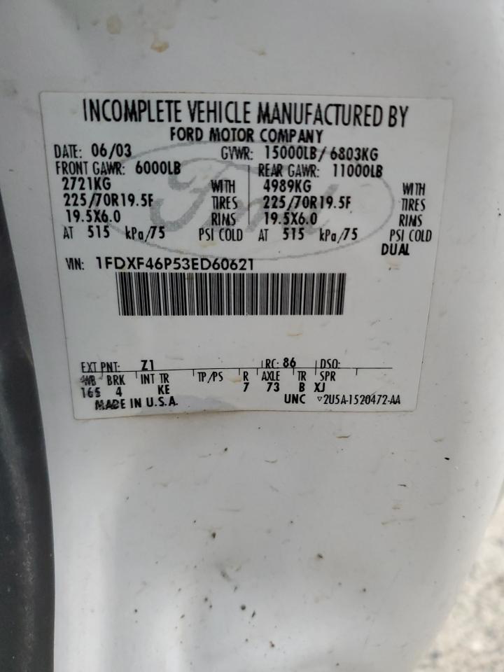 2003 Ford F450 Super Duty VIN: 1FDXF46P53ED60621 Lot: 86122454