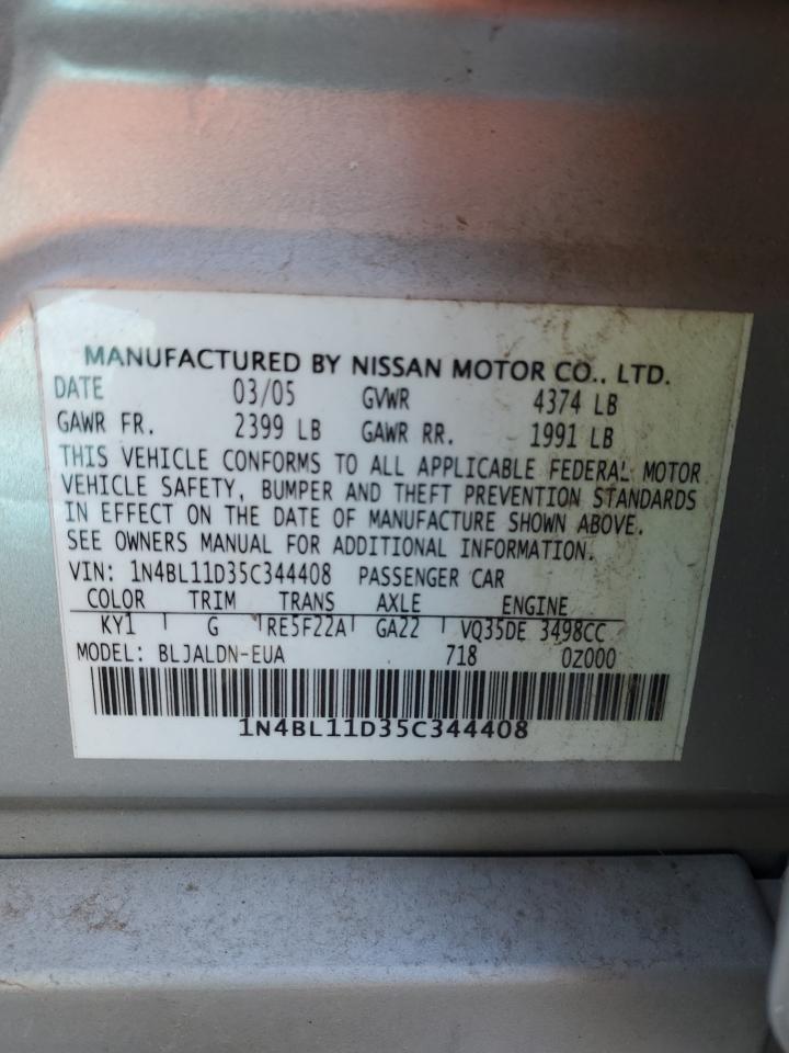 2005 Nissan Altima Se VIN: 1N4BL11D35C344408 Lot: 83572924