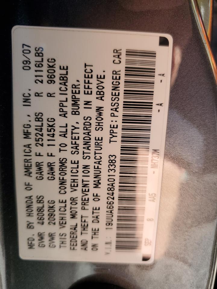 2008 Acura Tl VIN: 19UUA66248A013383 Lot: 81461134