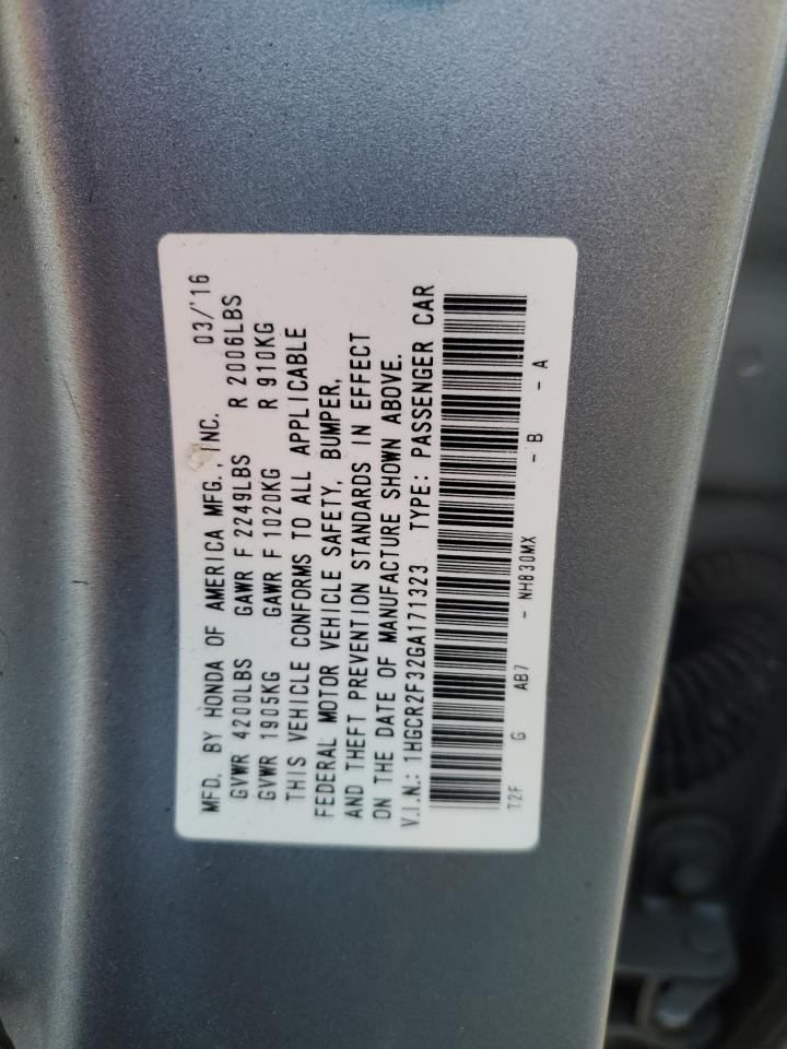 VIN 1HGCR2F32GA171323 2016 HONDA ACCORD no.12