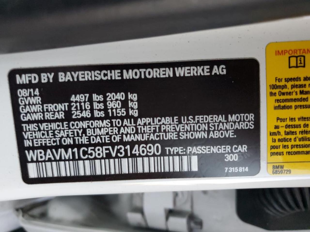 VIN WBAVM1C58FV314690 2015 BMW X1 no.13