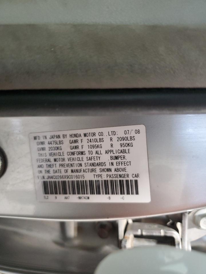 2009 Acura Tsx VIN: JH4CU266X9C016015 Lot: 85996884