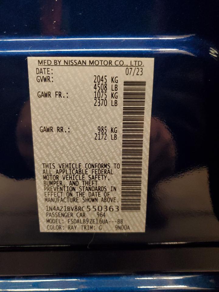 2024 Nissan Leaf S VIN: 1N4AZ1BV8RC550363 Lot: 84197304