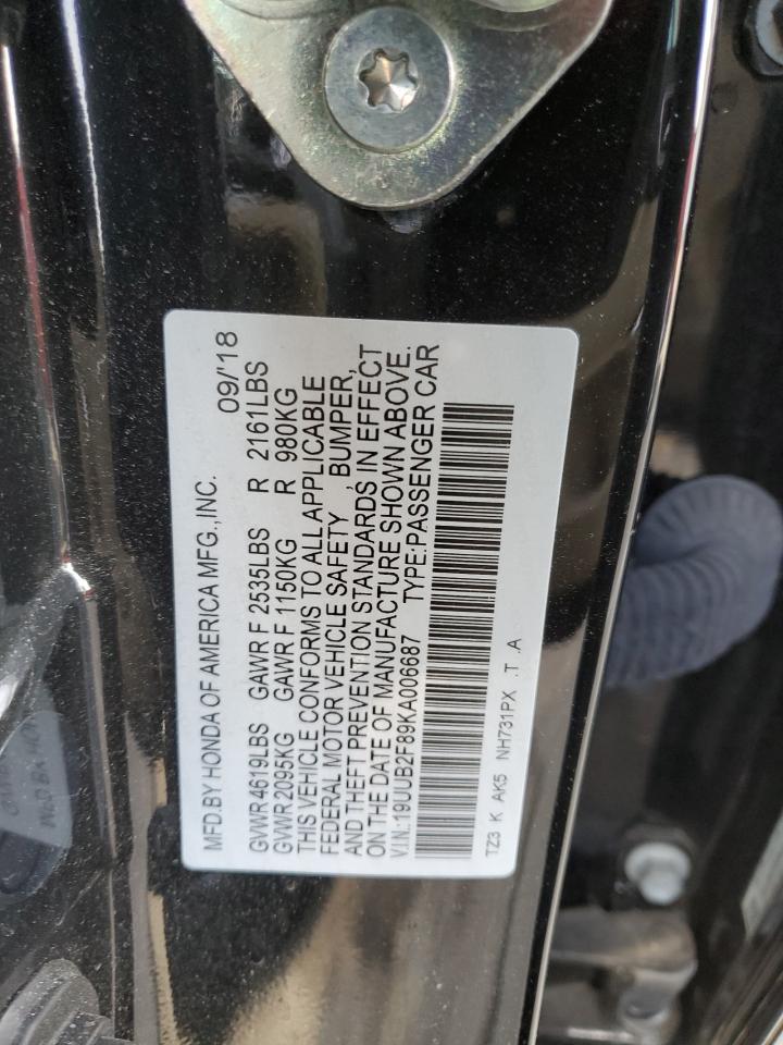 VIN 19UUB2F89KA006687 2019 ACURA TLX no.12