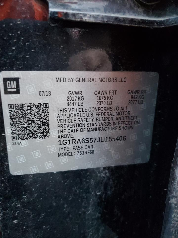 2018 Chevrolet Volt Lt VIN: 1G1RA6S57JU155406 Lot: 85786804