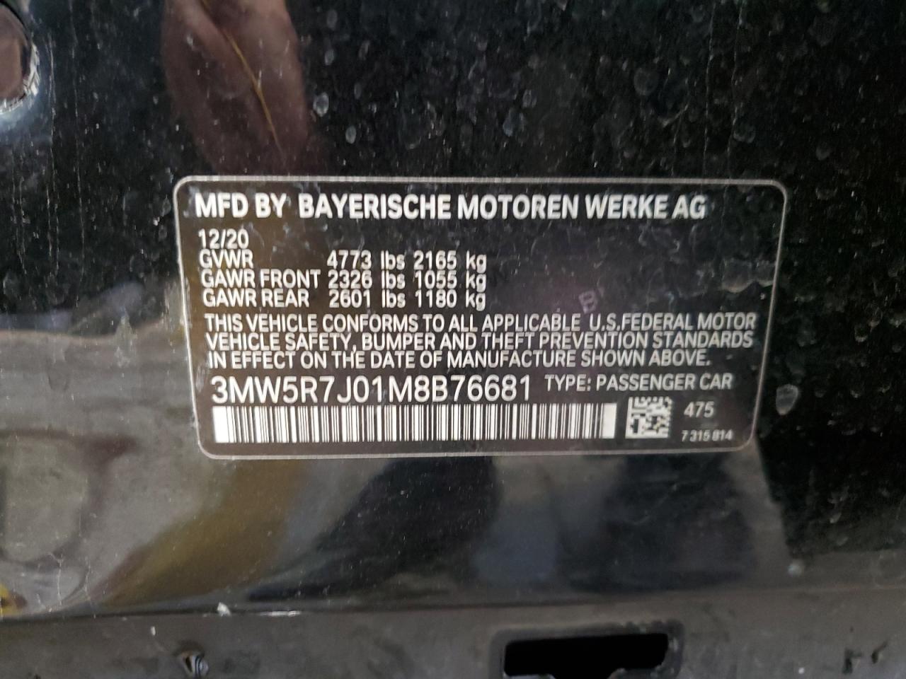 VIN 3MW5R7J01M8B76681 2021 BMW 3 SERIES no.13