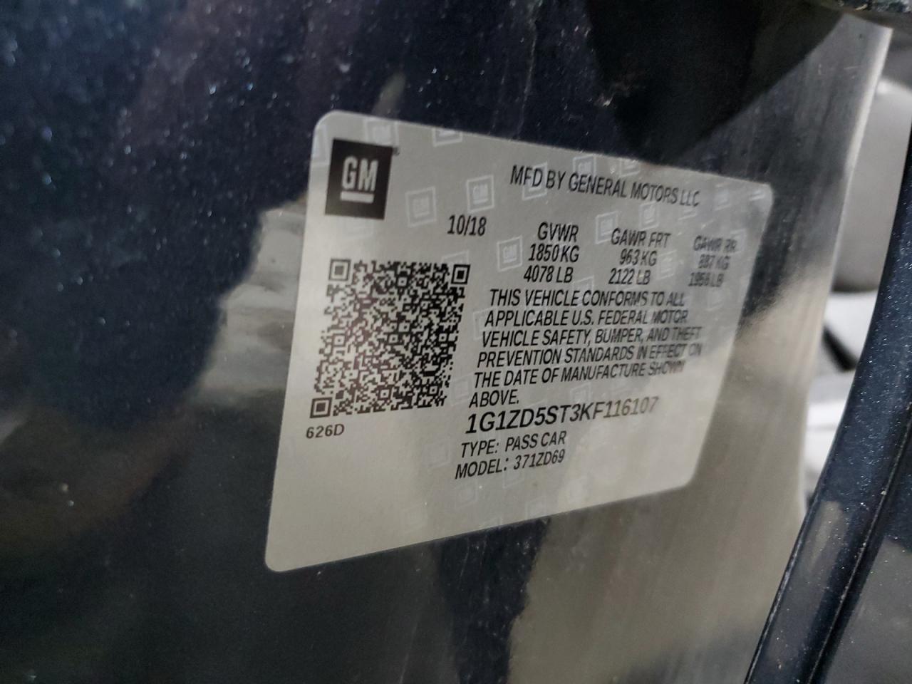 1G1ZD5ST3KF116107 2019 CHEVROLET MALIBU - Image 14