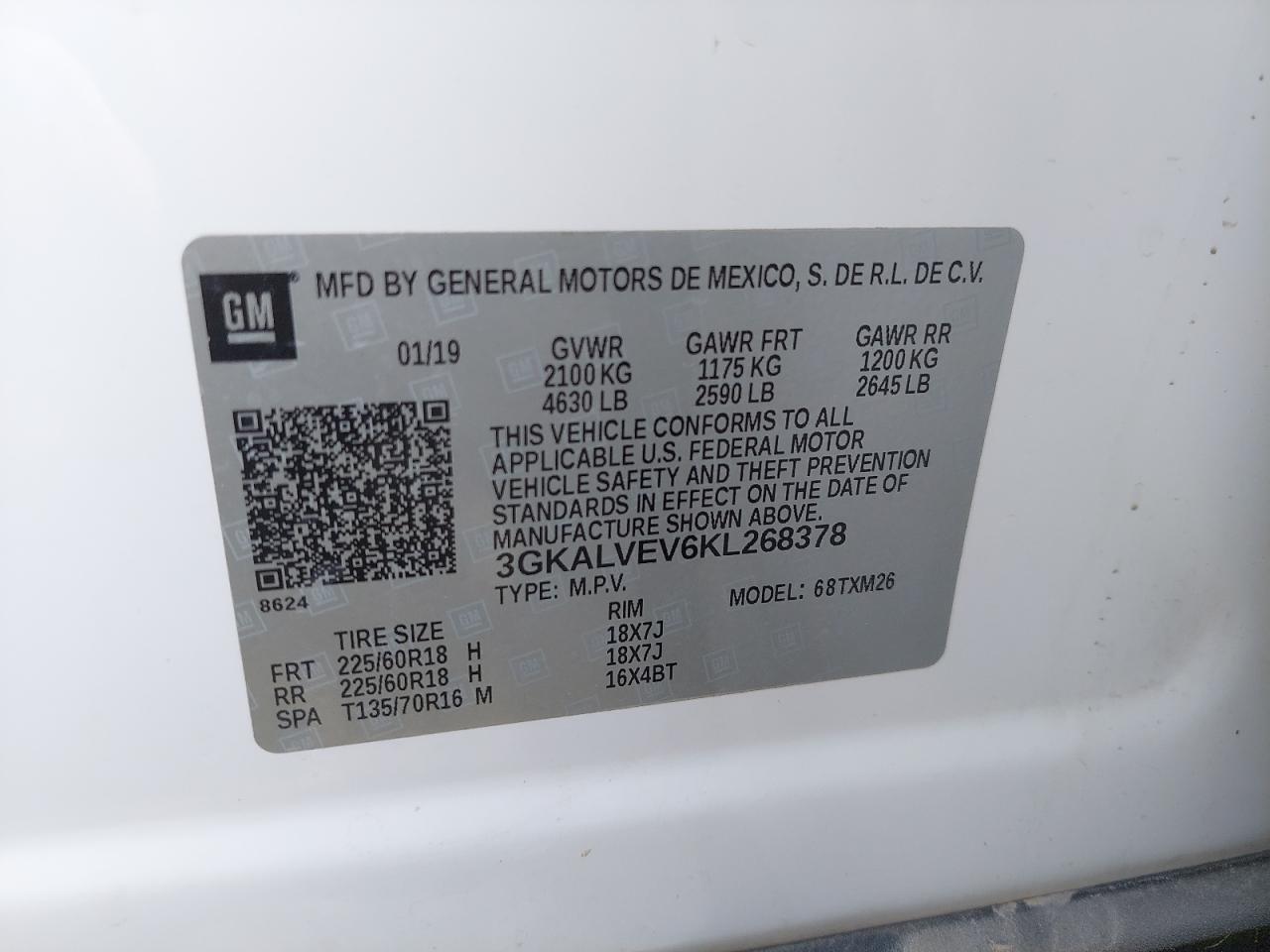 3GKALVEV6KL268378 - 2019 Gmc TERRAIN - #undefined