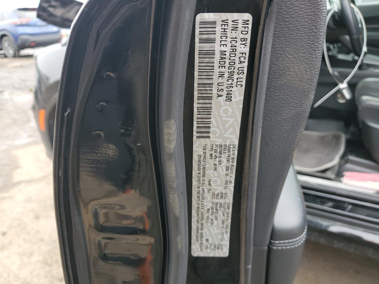 2022 Dodge Durango Gt VIN: 1C4RDJDG9NC161400 Lot: 84926914