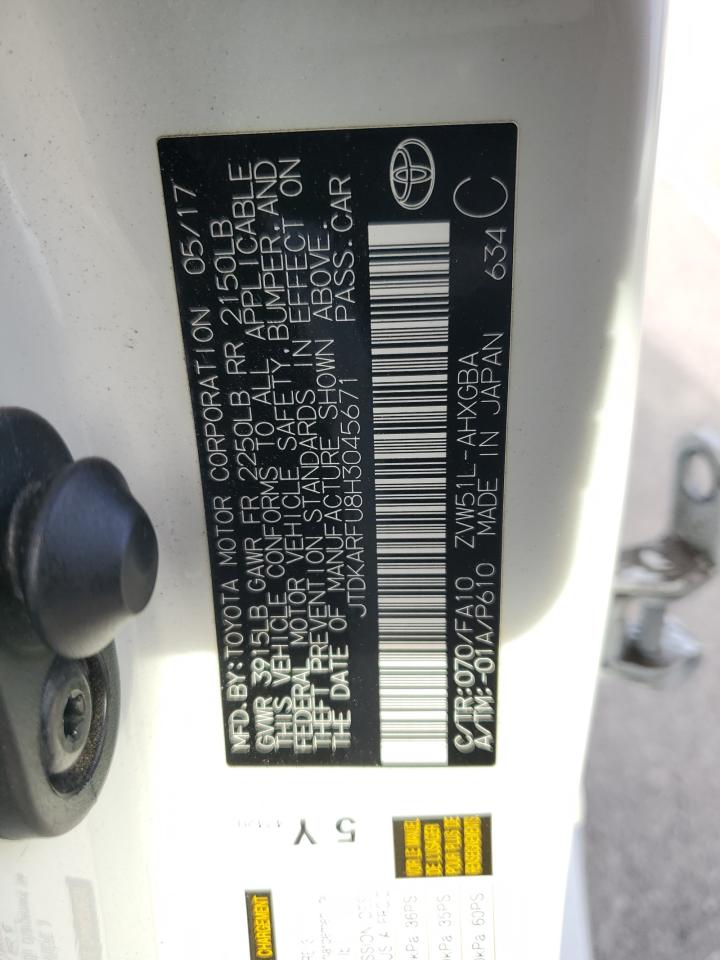 VIN JTDKARFU8H3045671 2017 TOYOTA PRIUS no.13