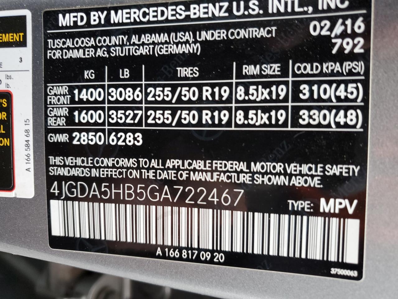 VIN 4JGDA5HB5GA722467 2016 MERCEDES-BENZ GLE-CLASS no.13