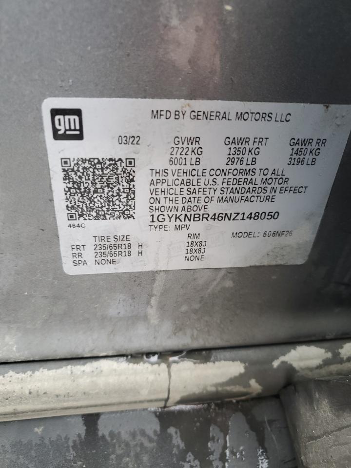 2022 Cadillac Xt5 Luxury VIN: 1GYKNBR46NZ148050 Lot: 84823854