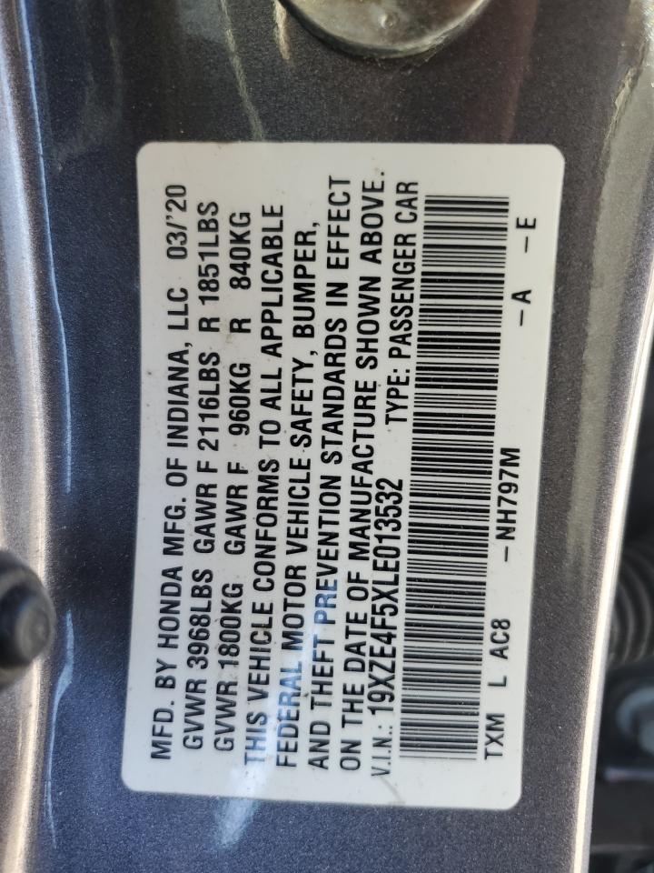 2020 Honda Insight Ex VIN: 19XZE4F5XLE013532 Lot: 83209024