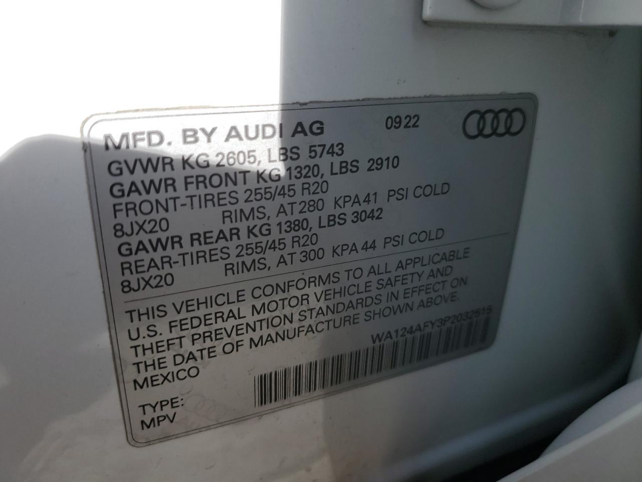 VIN WA124AFY3P2032515 2023 AUDI SQ5 SPORTB no.14