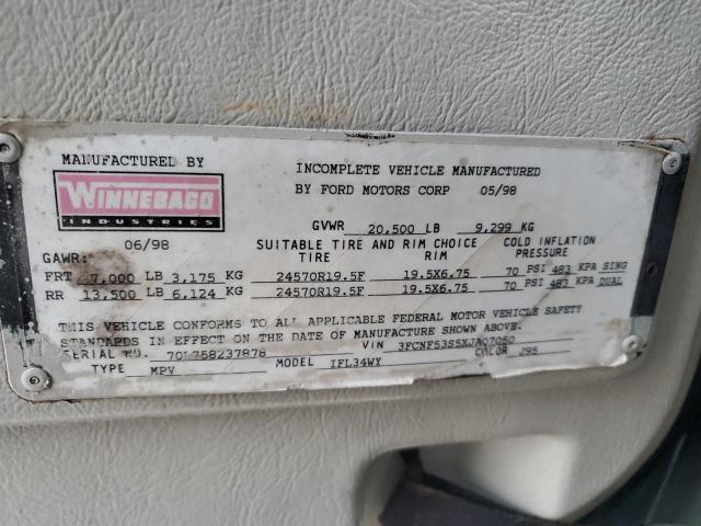1999 FORD F550 SUPER DUTY STRIPPED CHASSIS