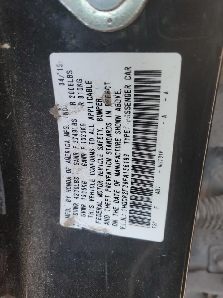 VIN 1HGCR2F38FA158199 2015 HONDA ACCORD no.12