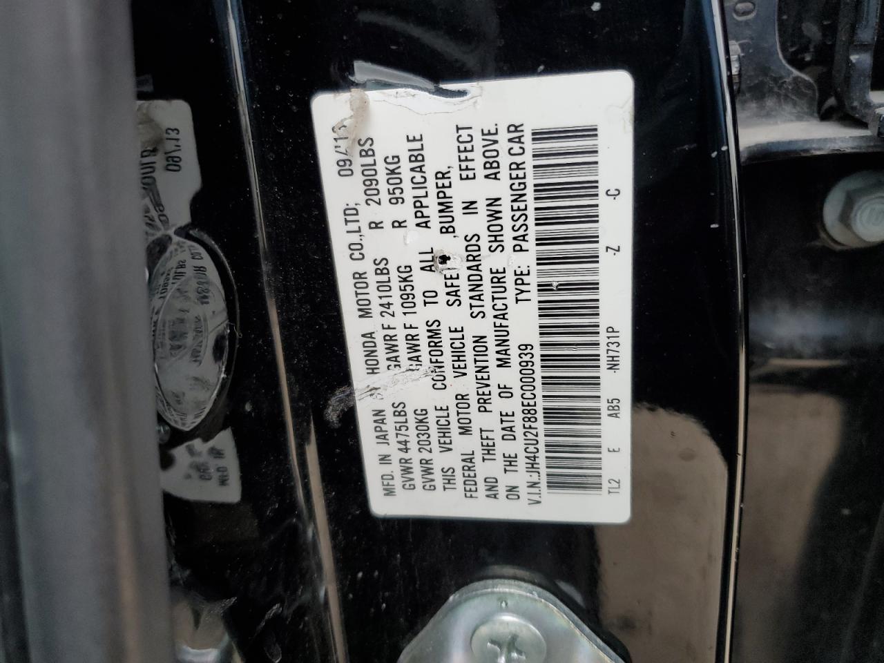 VIN JH4CU2F88EC000939 2014 ACURA TSX no.13