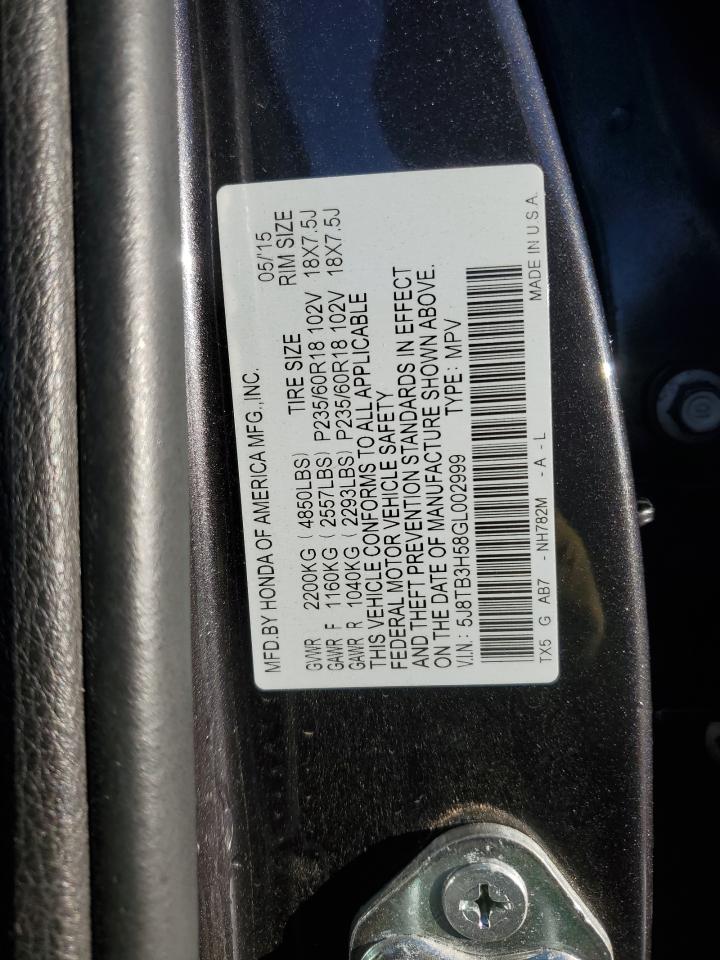 VIN 5J8TB3H58GL002999 2016 ACURA RDX no.14