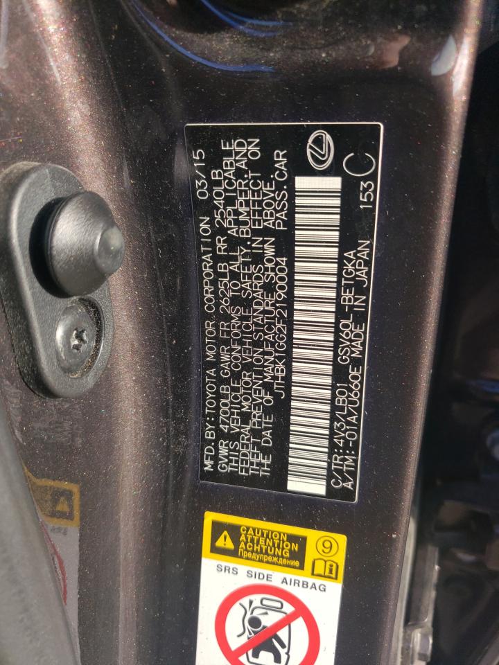 2015 Lexus Es 350 VIN: JTHBK1GG2F2190004 Lot: 86833044