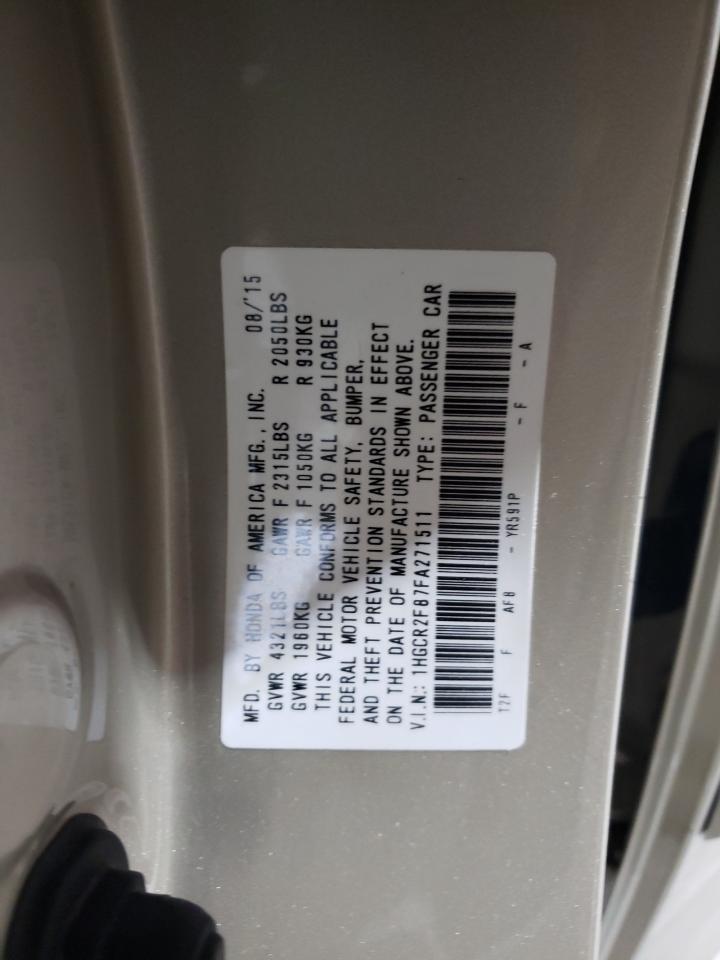 VIN 1HGCR2F87FA271511 2015 HONDA ACCORD no.12